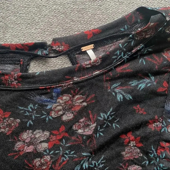 Free People Black Dock Street Knit Blouse Small - Picture 3 of 11